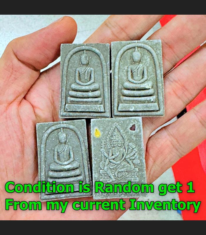 Great Lucky Wealth Phom 4face Deity Fortune Prom Somdej Leklai Thai Amulet 15491