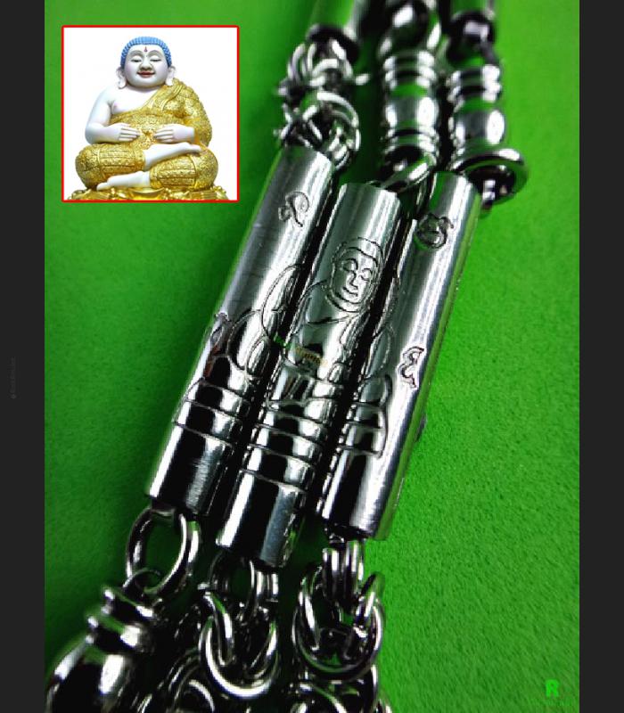 NECKLACE STAINLESS MULTI HOOK HANG WEARING THAI AMULET 30CM SANGKAJAI LUCK