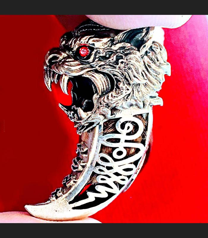 METAL FANG TIGER CONTROL LEADER POWER RICH FORTUNE THAI AMULET LP PRAYOON