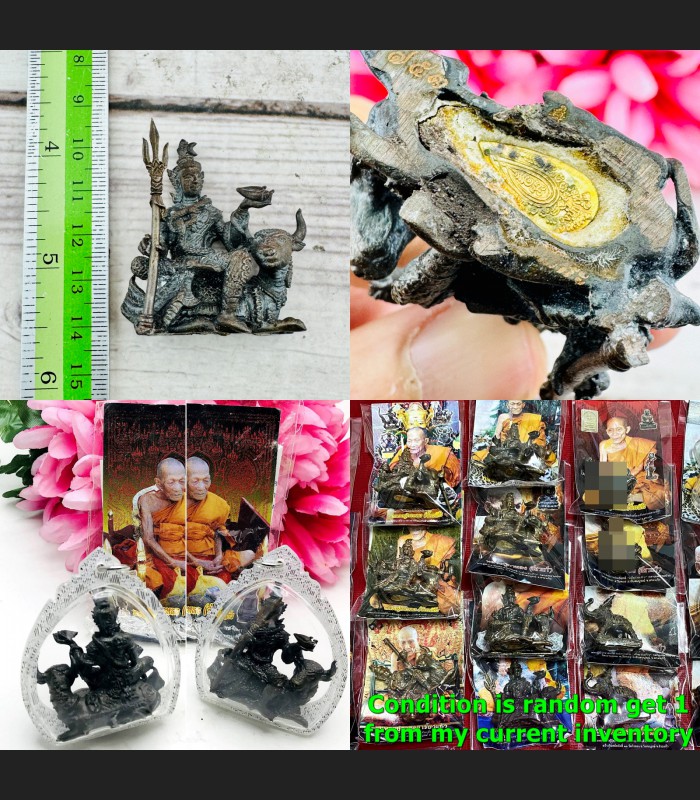 Narai Shiva Ride Cow Catch Rich Money Wealth Lp Kalong Be2552 Thai Amulet #15578 Narai Shiva Ride Cow Catch Rich Money Wealth Lp Kalong Be2552 Thai Amulet #15578