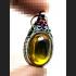 Gambling S/S Pendant Leklai Naga Eye Lucky Stone Magic Yellow Thai Amulet #15679