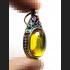 Gambling S/S Pendant Leklai Naga Eye Lucky Stone Magic Yellow Thai Amulet #15679