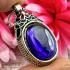 Pendant Leklai Healing Stone Naga Eye Magic Lucky Love Purple Thai Amulet #15680