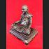 Large Bronze Monk Statue Smile Face Lucky Fortune Hong Be2553 Thai Amulet #15703