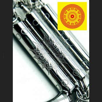 Necklace Stainless Buddhist Wheel Bhavacakra Multi Hook Lucky Thai Amulet #15719