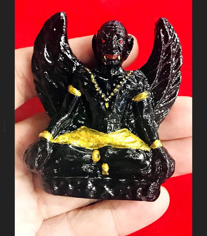 GREAT SUCCESS MONETARY HALF BIRD HUMAN WITH FANG WINDFALL PU-KAI-KAEW THAI AMULET AC TAWON