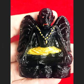 GREAT SUCCESS MONETARY HALF BIRD HUMAN WITH FANG WINDFALL PU-KAI-KAEW THAI AMULET AC TAWON