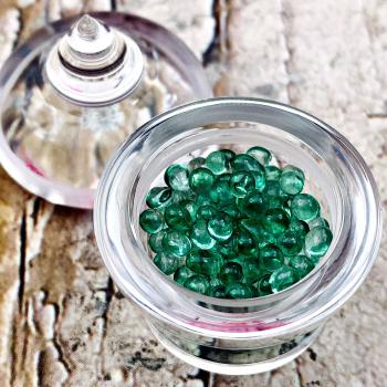 Sarira Relic Stone Holy Sacred Bead Stupa Lucky Green Peaceful Thai Amulet 15748