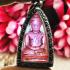 VINTAGE HAND CARVE LEKLAI NAGA EYE GEMS STONE BUDDHA THAI AMULET ROSE PINK