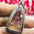 VINTAGE HAND CARVE LEKLAI NAGA EYE GEMS STONE BUDDHA THAI AMULET ROSE PINK