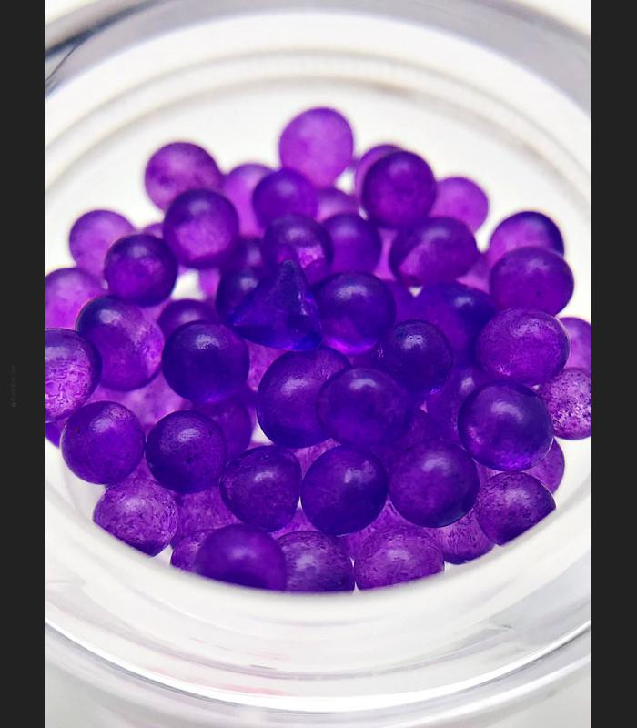 Sarira Relic Stone Holy Sacred Bead Stupa Lucky Lgbt Purple Thai Amulet #15751