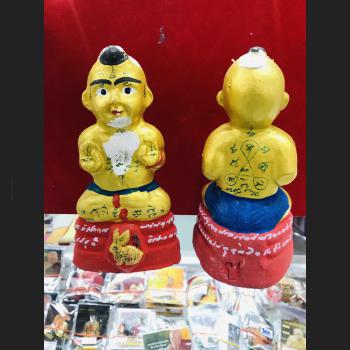 Clay Gambling Money Lp Yam Boy Statue Spirit Guman Rabbit 2014 Thai Amulet 15755