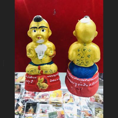 Clay Gambling Money Lp Yam Boy Statue Spirit Guman Rabbit 2014 Thai Amulet 15755