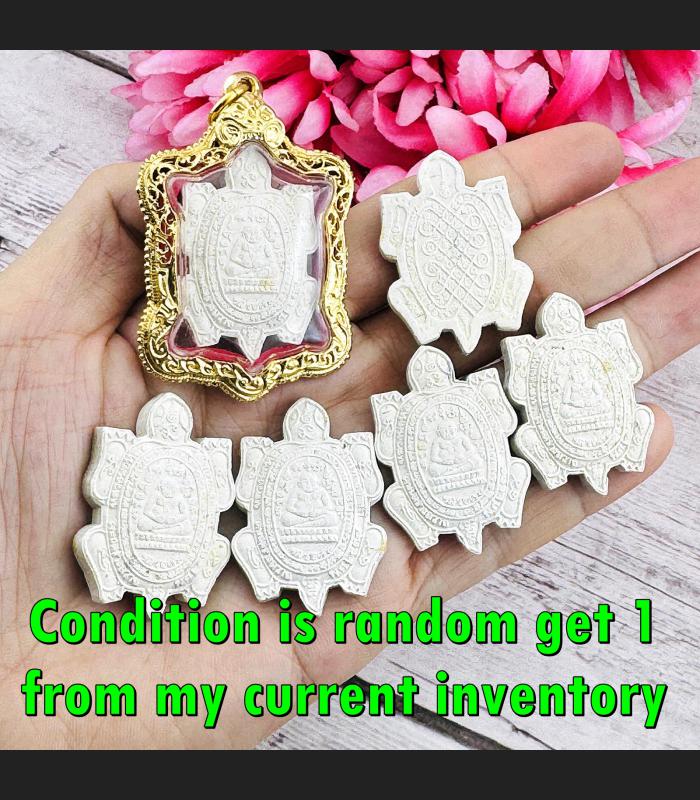 Lucky Turtle Sankajai Money Wealth Happy Buddha Liew Be2539 Thai Amulet #15768