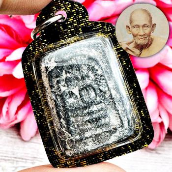 Waterproof Vintage 100y Somdej Enlightenment Black Lp Suk Sook Thai Amulet 15777