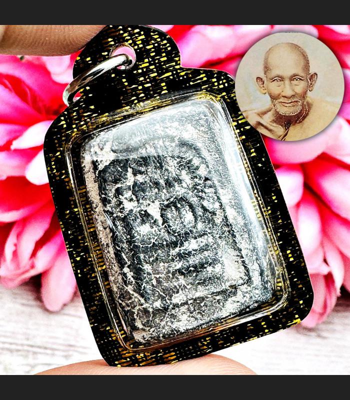 Waterproof Vintage 100y Somdej Enlightenment Black Lp Suk Sook Thai Amulet 15777