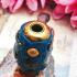 Takrut Leklai Naga Eye Healing Stone Crystal Somporn blue 4cm Thai Amulet 15794