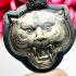 Vintage Pendant Old Silver Casing Tiger Medal Pern Watbangpha Thai Amulet #15805