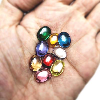 COMPILATION SET9 COLOR CRYSTAL HEALING STONE NAGA EYE DIVIN LEKLAI OVAL SHAPE NETURAL GEMS