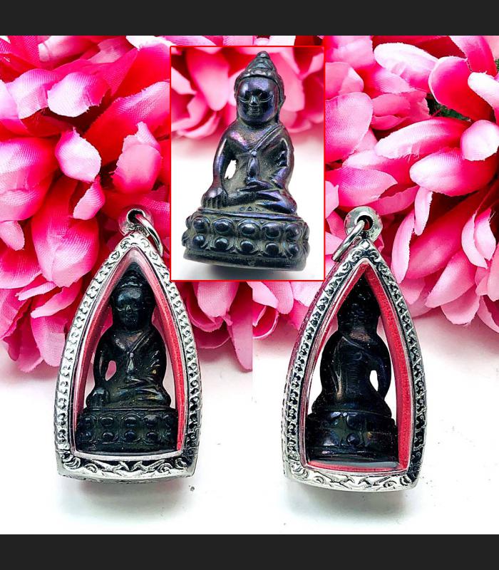 Leklai Kotipe Black Mekaphat Kring Watsutad Immortal Luck Huan Thai Amulet 15840