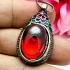 Protection S/S Pendant Leklai Naga Eye Lucky Stone Magic Red Thai Amulet #15859