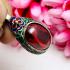Protection S/S Pendant Leklai Naga Eye Lucky Stone Magic Red Thai Amulet #15859