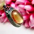 Wealth S/S Pendant Leklai Naga Eye Lucky Stone Magic Orange Thai Amulet #15860