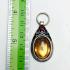 Wealth S/S Pendant Leklai Naga Eye Lucky Stone Magic Orange Thai Amulet #15860