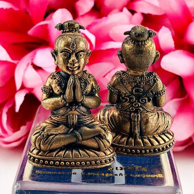 Miniature Guman Boy Pray Luck Gambling Lotto Win Subin Be2552 Thai Amulet #15867