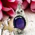 Silver Pendant Naga Eye Leklai Magic Dragon Egg Lucky Purple Thai Amulet #15875