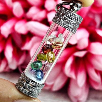 Leklai Naga Eye Tube Set9 Color Crystal Lucky Magic Protection Thai Amulet 15877