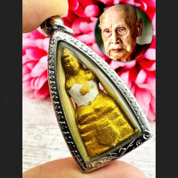 Boy Spirit Guman Clay Gambling Casino Lotto Win Lp Yam Be2547 Thai Amulet #15904