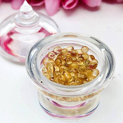 Nature Sarira Relic Holy Sacred Crystal Bead Stupa Luck Orange Thai Amulet 15912