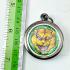 Enamel Medal Tiger Face Protect Survive Lp Pern Be2541 Green Thai Amulet #15913