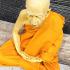 Lifelike Fine Art Monk Statue Meditation Lp Tim Wat Lahanrai Thai Amulet #15915