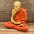 LIFELIKE WAX FINE ART THAI MONK STATUE AMULET LP KLAY WAT SUANKAN MEDITATION 9 INCH