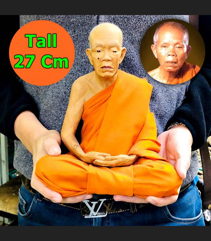 Lifelike Wax Fine Art Monk Statue LP Koon WatBanrai Meditation Thai Amulet 15917