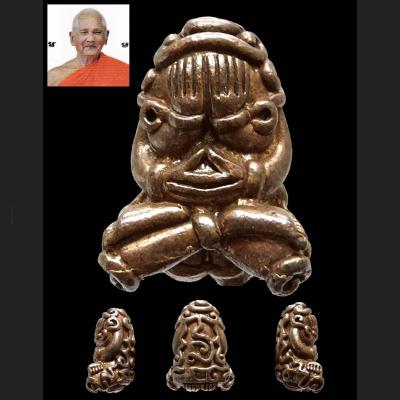 PIDTA YHAN-YUNG 6 HAND CLOSED EYE MINIIATURE BRONZE BUDDHA POWERFUL THAI AMULET LP KEY BE2543