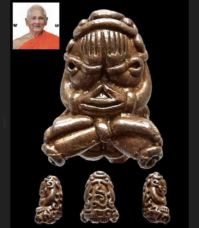 PIDTA YHAN-YUNG 6 HAND CLOSED EYE MINIIATURE BRONZE BUDDHA POWERFUL THAI AMULET LP KEY BE2543