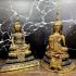 LARGE ANCIENT ANTIQUE BUDDHA SEATED MEDITATION STATUE ASIAN BRONZE GOLD FOIL RATTANAKOSIN GILT ERA 19TH CENTURY HOME DECORATION
