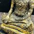 LARGE ANCIENT ANTIQUE BUDDHA SEATED MEDITATION STATUE ASIAN BRONZE GOLD FOIL RATTANAKOSIN GILT ERA 19TH CENTURY HOME DECORATION