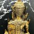 LARGE ANCIENT ANTIQUE BUDDHA SEATED MEDITATION STATUE ASIAN BRONZE GOLD FOIL RATTANAKOSIN GILT ERA 19TH CENTURY HOME DECORATION