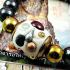 Bracelet Leklai Black Magnetic Gold Ball Rich Lp Somporn White Thai Amulet 15990 WATCHARATAD 59TYPE BANGLE BEAD BLACK/GOLD