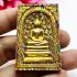 SOMDEJ MEDITATION UNDER TREE BHODI PHOK-PHO 108 MONK MASS BLESSED THAI AMULET WAT NOK BE2553 GOLD COATED RAINBOW MEAT