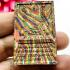 SOMDEJ MEDITATION UNDER TREE BHODI PHOK-PHO 108 MONK MASS BLESSED THAI AMULET WAT NOK BE2553 GOLD COATED RAINBOW MEAT