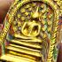 SOMDEJ MEDITATION UNDER TREE BHODI PHOK-PHO 108 MONK MASS BLESSED THAI AMULET WAT NOK BE2553 GOLD COATED RAINBOW MEAT