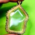 Empty Metal Stencil Frame Case Gold Micron 24k Khunpaen 4.5cm Thai Amulet #16035