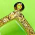 Empty Metal Stencil Frame Case Gold Micron 24k Khunpaen 4.5cm Thai Amulet #16035
