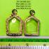 Empty Metal Stencil Frame Case Gold Micron 24k Khunpaen 2.5cm Thai Amulet #16036
