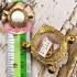 Empty Metal Frame Case Gold Micron 24k LukOm Ball 3hook 2.2cm Thai Amulet #16097